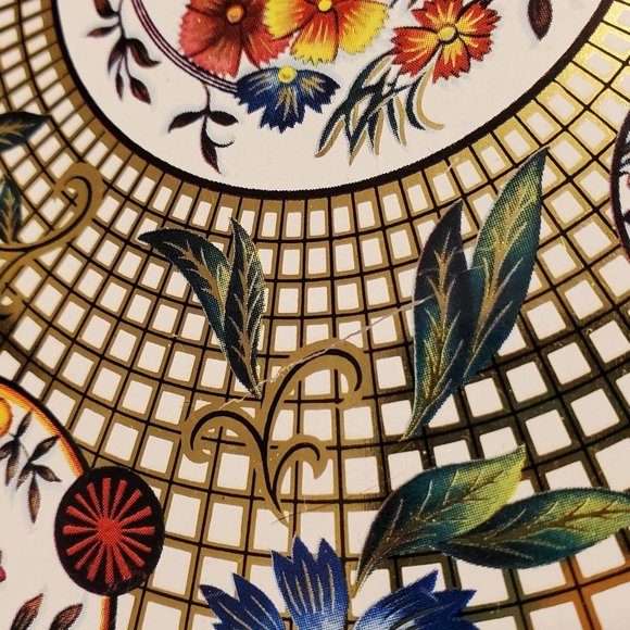 Vintage Daher Floral Tray Metal Decorative Tray White Gold Flower Pattern - Picture 8 of 9